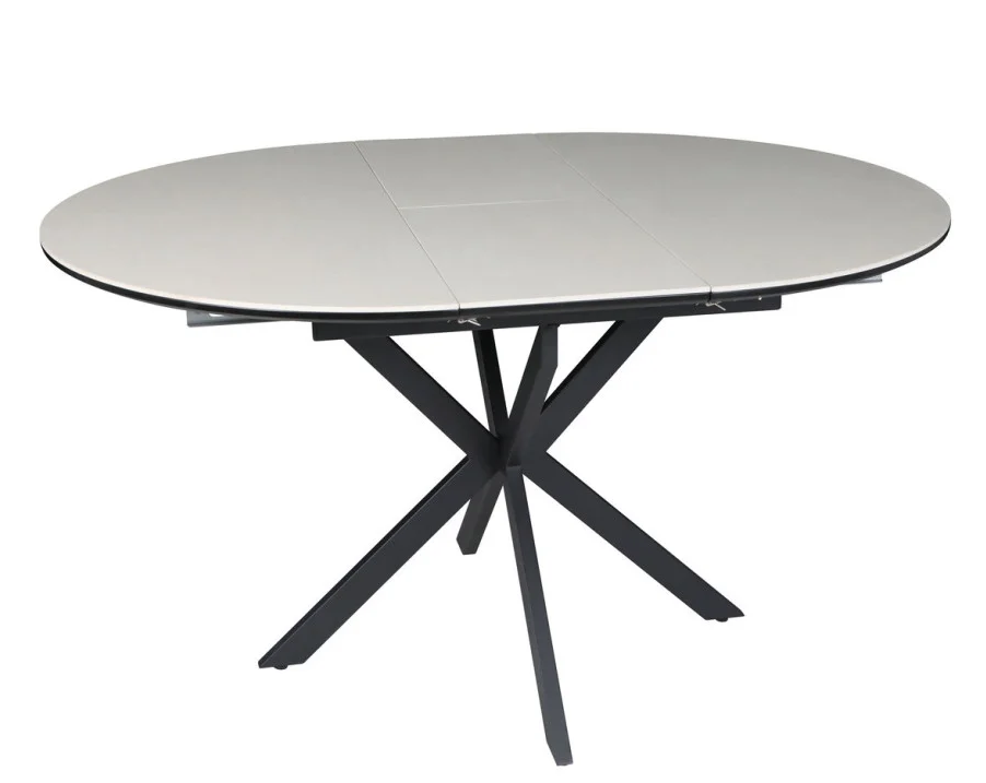 Стол раскладной INI- GENEWA CERAMIC 105(140)*105 бежевый/черный 