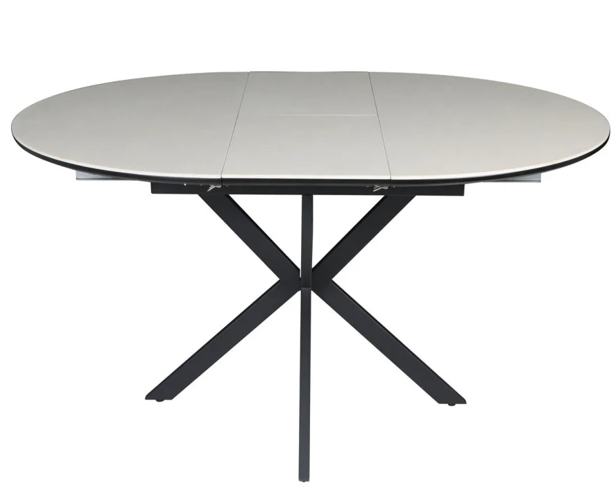 Стол раскладной INI- GENEWA CERAMIC 105(140)*105 бежевый/черный 