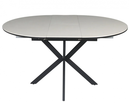 Стол раскладной INI- GENEWA CERAMIC 105(140)*105 бежевый/черный 