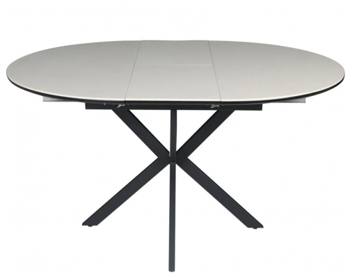 Стол раскладной INI- GENEWA CERAMIC 105(140)*105 бежевый/черный 