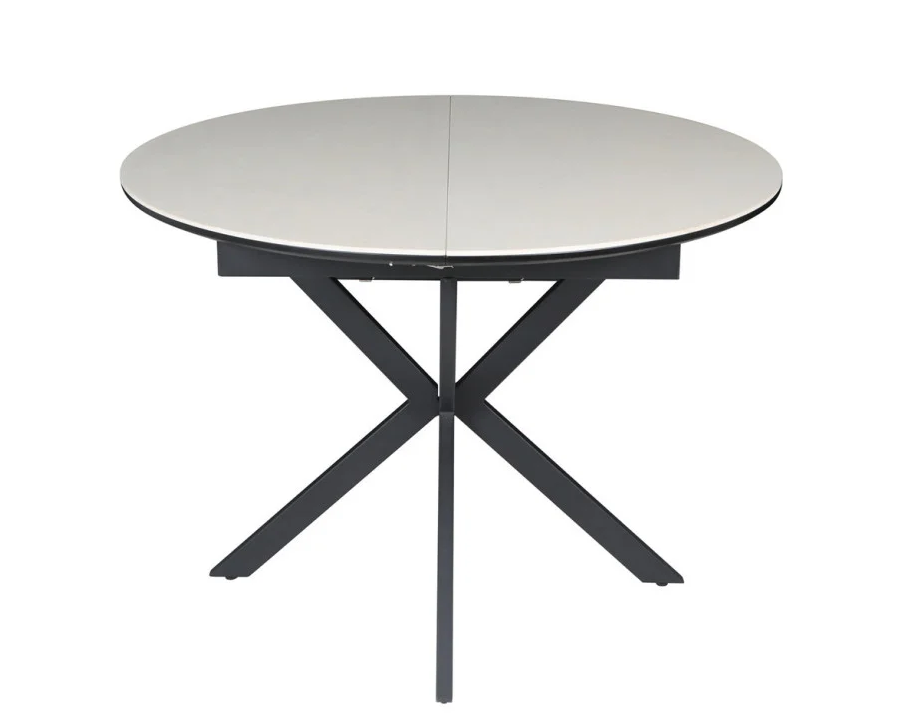 Стол раскладной INI- GENEWA CERAMIC 105(140)*105 бежевый/черный 