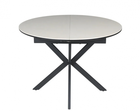 Стол раскладной INI- GENEWA CERAMIC 105(140)*105 бежевый/черный 