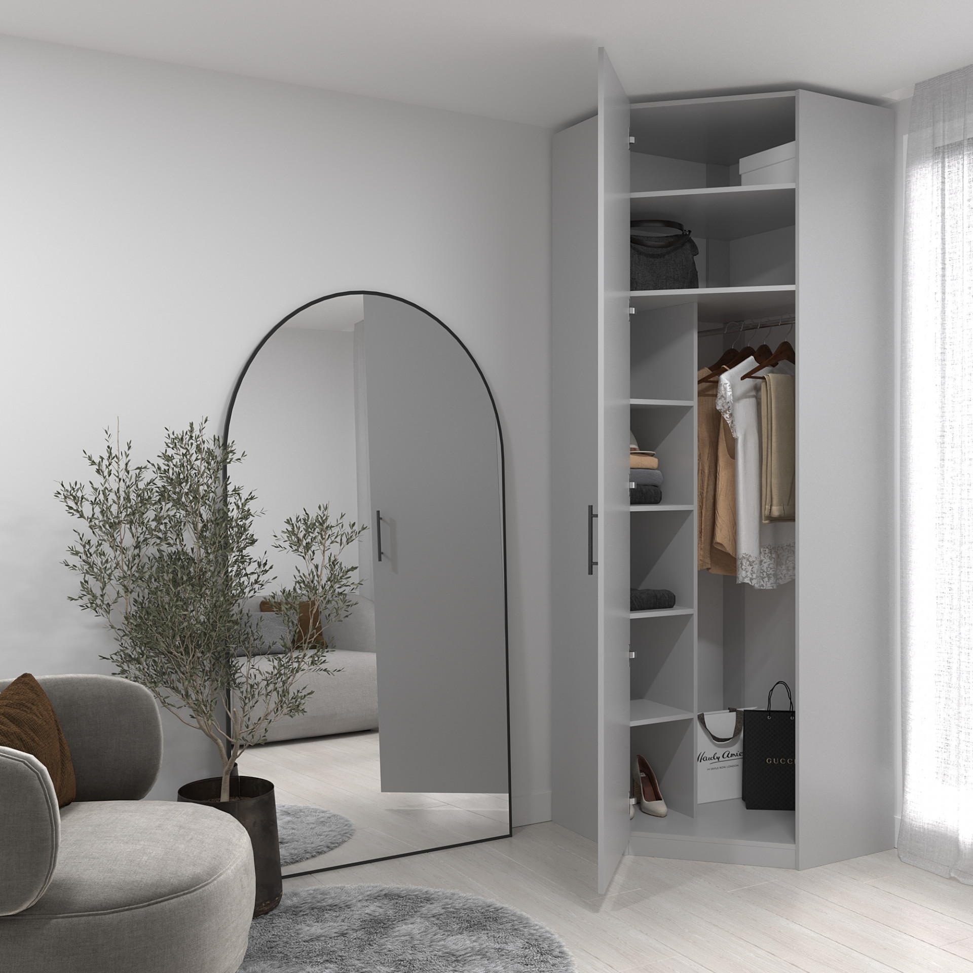 Шкаф угловой 240х80х80 cм KOD- ШК-У 2, 40