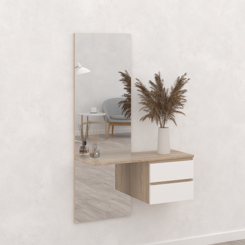 Тумба с зеркалом  120х78х15 см KOD- П-зер (белый фасад)