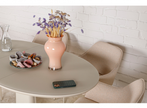 Стол обеденный модерн NL- BROOKS (белый, бежевый)    