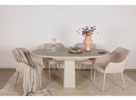Стол обеденный модерн NL- BROOKS (белый, бежевый)    