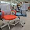 Кресло офисное  INI- FLASH  серо-оранжевое/белый каркас
