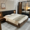 Кровать (каркас) Perfect Home Милтон / Milton 160 с мягким изголовьем двуспальная Каштан/антрацит