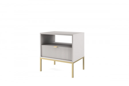 Тумба прикроватная Perfect Home Nova с 1 ящиком и золотыми ножками S54 Серый