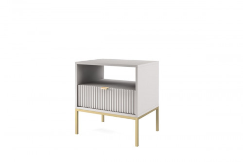 Тумба прикроватная Perfect Home Nova с 1 ящиком и золотыми ножками S54 Серый