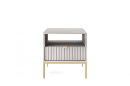 Тумба прикроватная Perfect Home Nova с 1 ящиком и золотыми ножками S54 Серый