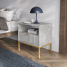 Тумба прикроватная Perfect Home Nova с 1 ящиком и золотыми ножками S54 Серый
