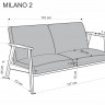Диван Halmar MILANO 2S бежевый-темный-орех