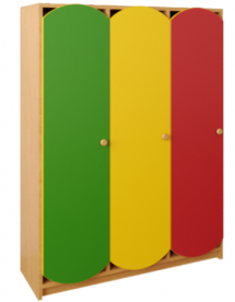Шкаф детский HAT- ШДО-3 (декор под дерево + цветной)