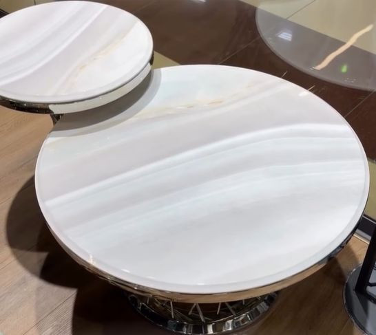 Комплект журнальных столов Elt- T-10 серебро + мрамор 