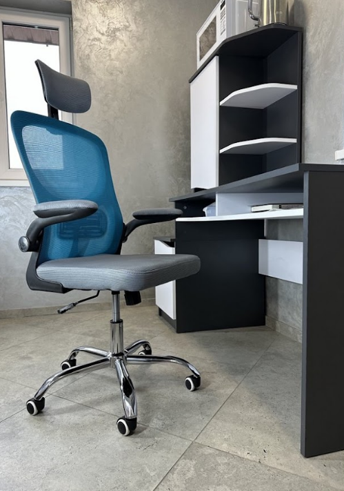 Кресло вращающееся компьютерное/детское Perfect Home OC-8970M Серый/Голубой