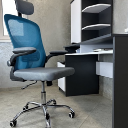 Кресло вращающееся компьютерное/детское Perfect Home OC-8970M Серый/Голубой