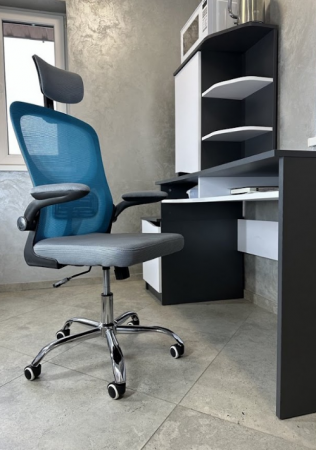 Кресло вращающееся компьютерное/детское Perfect Home OC-8970M Серый/Голубой