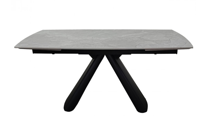 Стол раскладной INI- GREYSON CERAMIC 160(240)*90 серый мат/ черный  