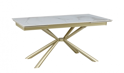 Стол обеденный TOP- Рим (белый глянец ноги шампань) 180/260*90*75