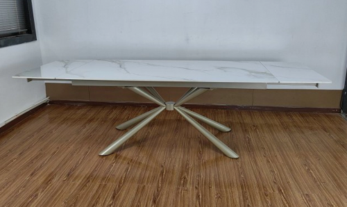 Стол обеденный TOP- Рим (белый глянец ноги шампань) 180/260*90*75