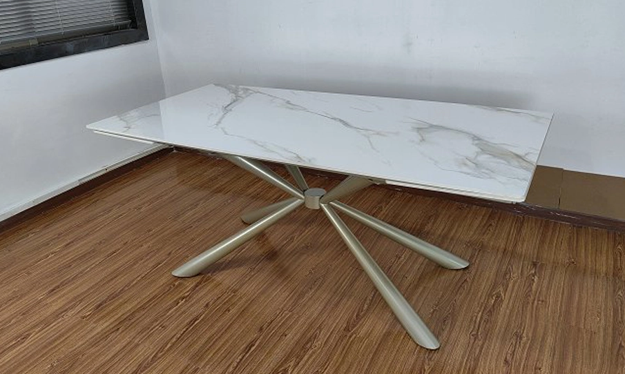 Стол обеденный TOP- Рим (белый глянец ноги шампань) 180/260*90*75