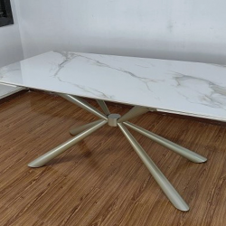 Стол обеденный TOP- Рим (белый глянец ноги шампань) 180/260*90*75