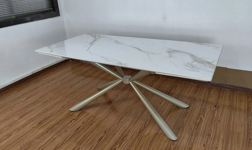 Стол обеденный TOP- Рим (белый глянец ноги шампань) 180/260*90*75