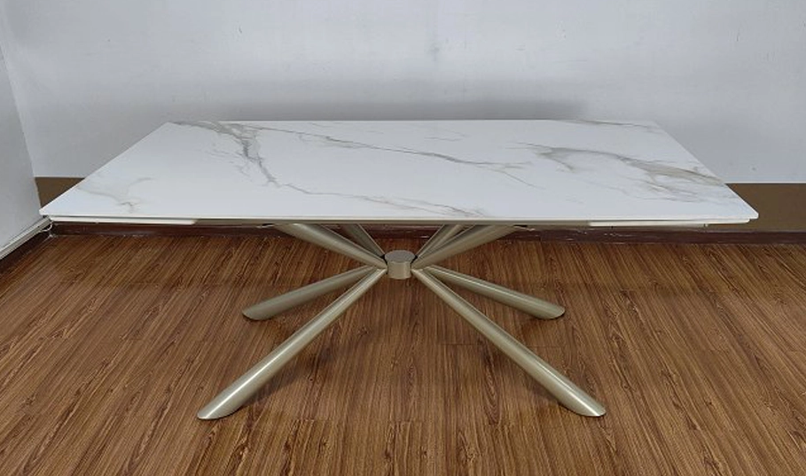 Стол обеденный TOP- Рим (белый глянец ноги шампань) 180/260*90*75