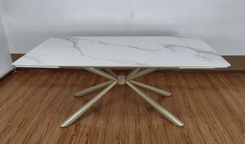 Стол обеденный TOP- Рим (белый глянец ноги шампань) 180/260*90*75