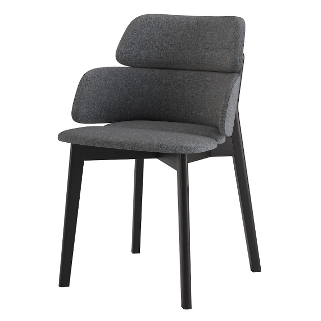 Стул обеденный LVK- Swan (Свон) массив ясеня (черный)    