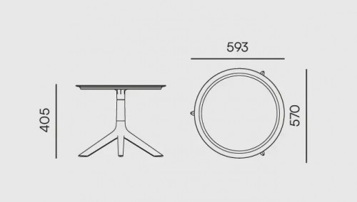 Стол журнальный уличный VLL- FERNE Rimo (серый, зеленый)