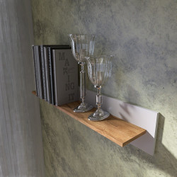 Полка навесная для гостиной EVR- Нордик-1000 дуб крафт золотой + белый