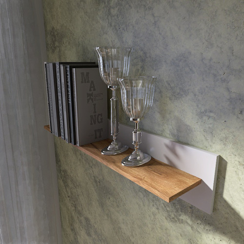 Полка навесная для гостиной EVR- Нордик-1000 дуб крафт золотой + белый