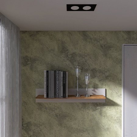 Полка навесная для гостиной EVR- Нордик-1000 дуб крафт золотой + белый