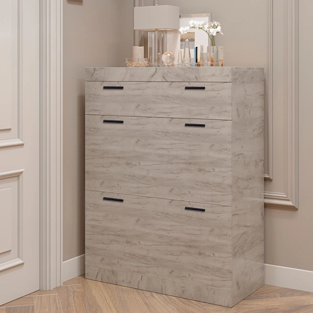 Тумба для обуви в прихожую EVR- Соната ТО-800 крафт белый