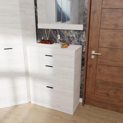 Тумба для обуви в прихожую EVR- Соната ТО-800 крафт белый