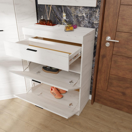 Тумба для обуви в прихожую EVR- Соната ТО-800 крафт белый