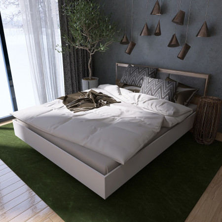 Кровать с мягким изголовьем EVR- Сити (каркас) дуб Сонома + белый