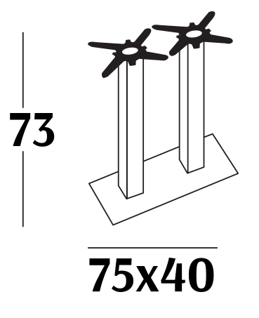 База для стола с двумя колоннами VLL- SCAB Tiffany 5082VN H73 (черный)