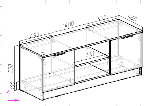 Тумба для телевизора ViA- APC ТВ-7 (серый)