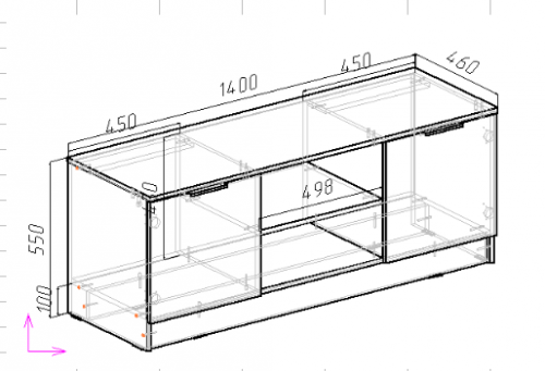 Тумба для телевизора ViA- APC ТВ-7 (серый)