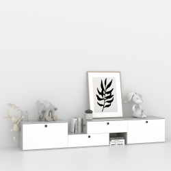 Комод-раздвижной 45х225х45 см KOD- КМ-Р (белый фасад)