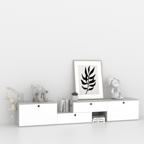 Комод-раздвижной 45х225х45 см KOD- КМ-Р (белый фасад)