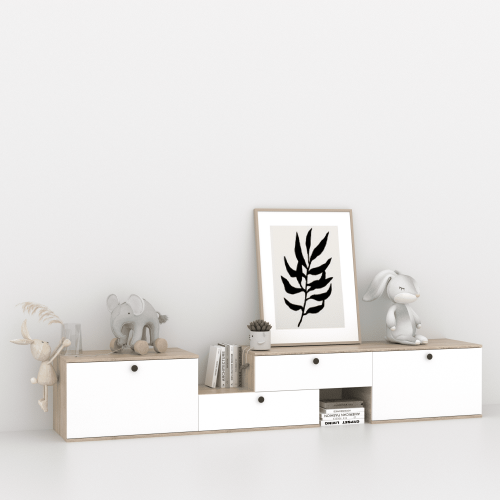 Комод-раздвижной 45х225х45 см KOD- КМ-Р (белый фасад)