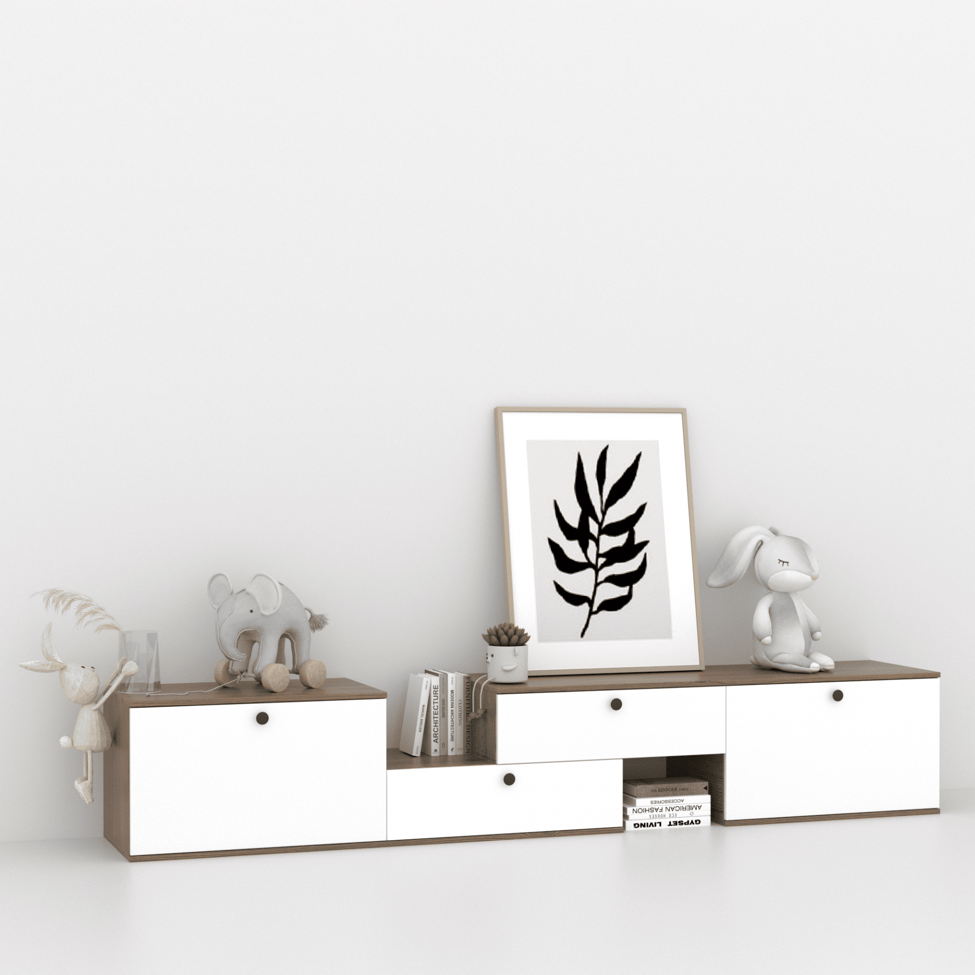 Комод-раздвижной 45х225х45 см KOD- КМ-Р (белый фасад)