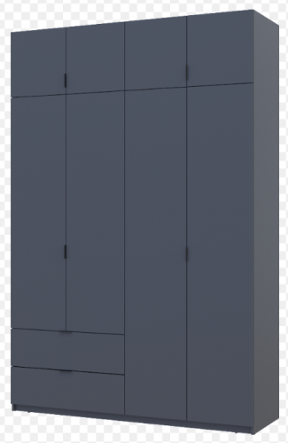 Шкаф для одежды DRS- Лукас Графит/Графит 180х50х240 
