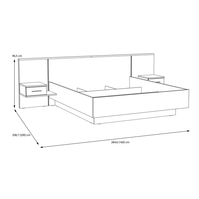 Кровать с тумбами FORTE BELLEVUE BLQL161B