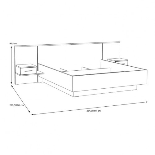 Кровать с тумбами FORTE BELLEVUE BLQL161B