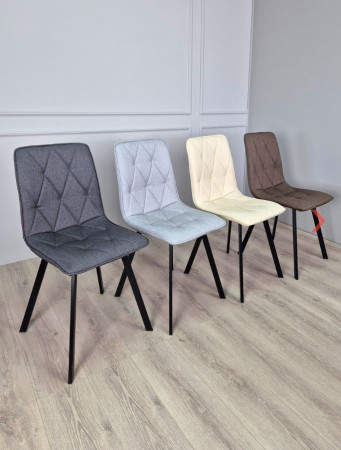 Стул INI- COREY TEX серый, св.серый тк./черный каркас